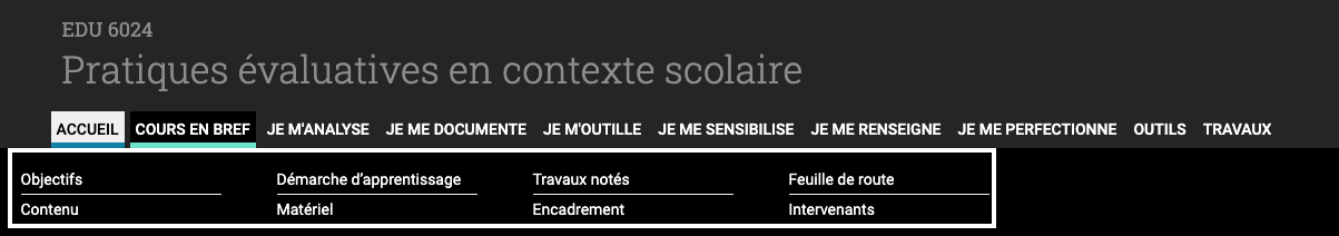 La zone de navigation